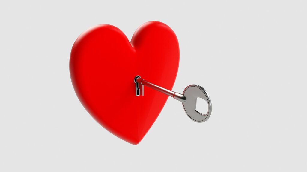 key, heart, love